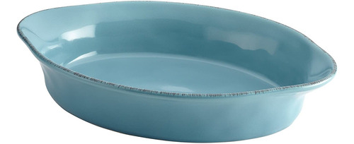 Rachael Ray Cucina Gres Oval Baker De 2 Cuartos, Agave Azul