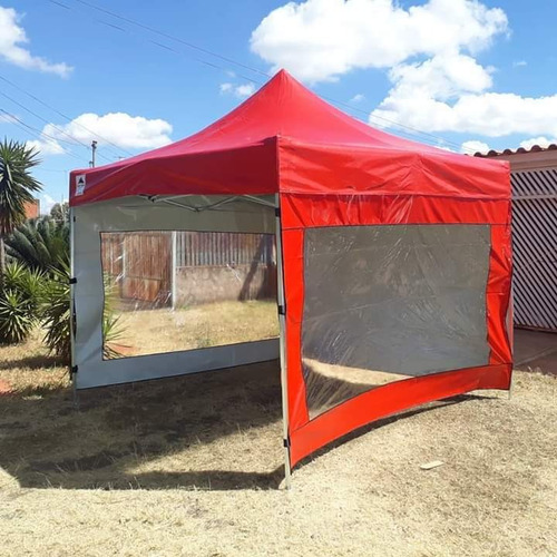 Tenda Sanfonada 3x3 Lona Pvc Maior Durabilidade + 3 Laterais