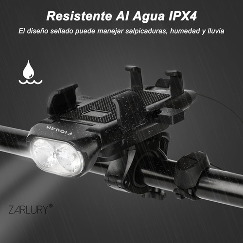 Luces Para Bicicleta Recargable Y Traseras Y Soporte Celular