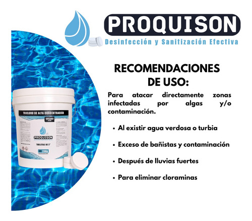 Cloro Alberca Tabletas Pastillas 3 Pulgadas 50 Kg Tricloro