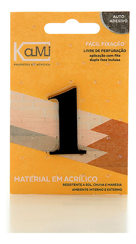 Numero Acrilico 4cm 4mm N.1 Preto