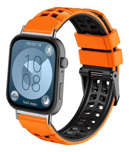 Correa De Silicona De Dos Tonos Para Huawei Watch Fit4 Pro