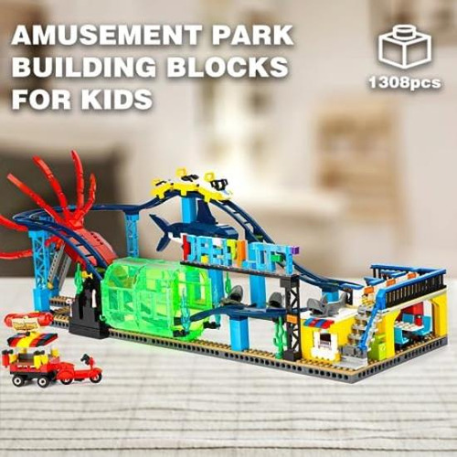Juego De Bloques De Construcción De Montaña Rusa, Compatible