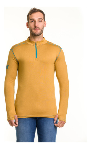 Polera Dry Fit Hw Spx Manga Larga Hombre Mustard