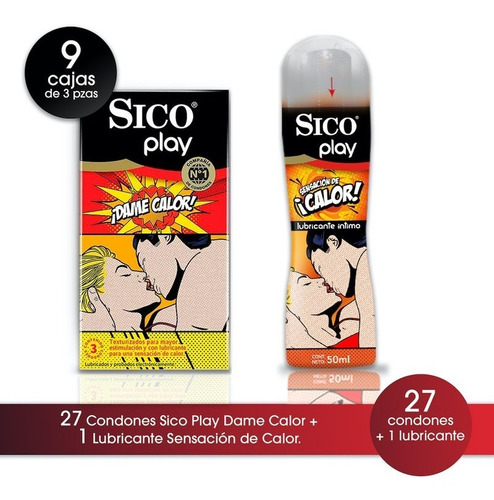 Pack 27 Condones Dame Calor+1 Lubricante Sensación Calor