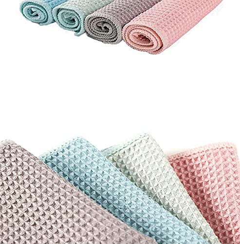 Gm Home 8 Pcs Waffle Weave Premium Microfiber Cleaning Cloth