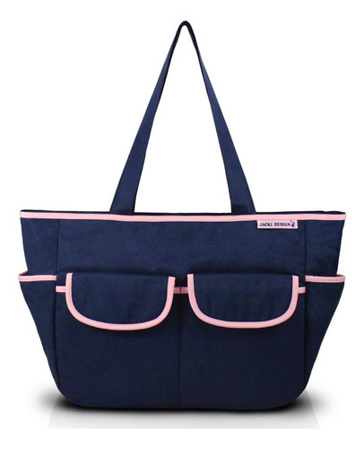 Bolsa De Bebê Mamãe Preta Mala Menino Maternidade + Trocador Cor Azul Pink - ABC15002-AZ-PK