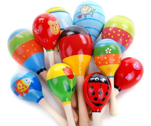 Maraca De Madera - Instrumento Musical Infantil Estimulación