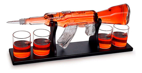 Decanter Whisky Presente Garrafa Com Copos Projétil Bala