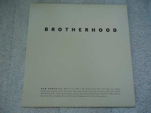 Lp New Order - Brotherhood 1987 + Encarte Excelente (Usado)