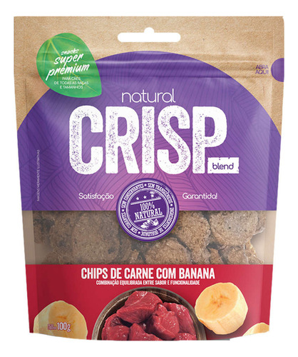 Petisco Para Cães Chips Carne Banana100g Natural Crisp Full