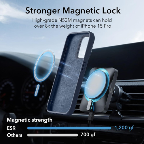 Funda Para iPhone 15 Pro Case Con Magsafe Azul Oscuro