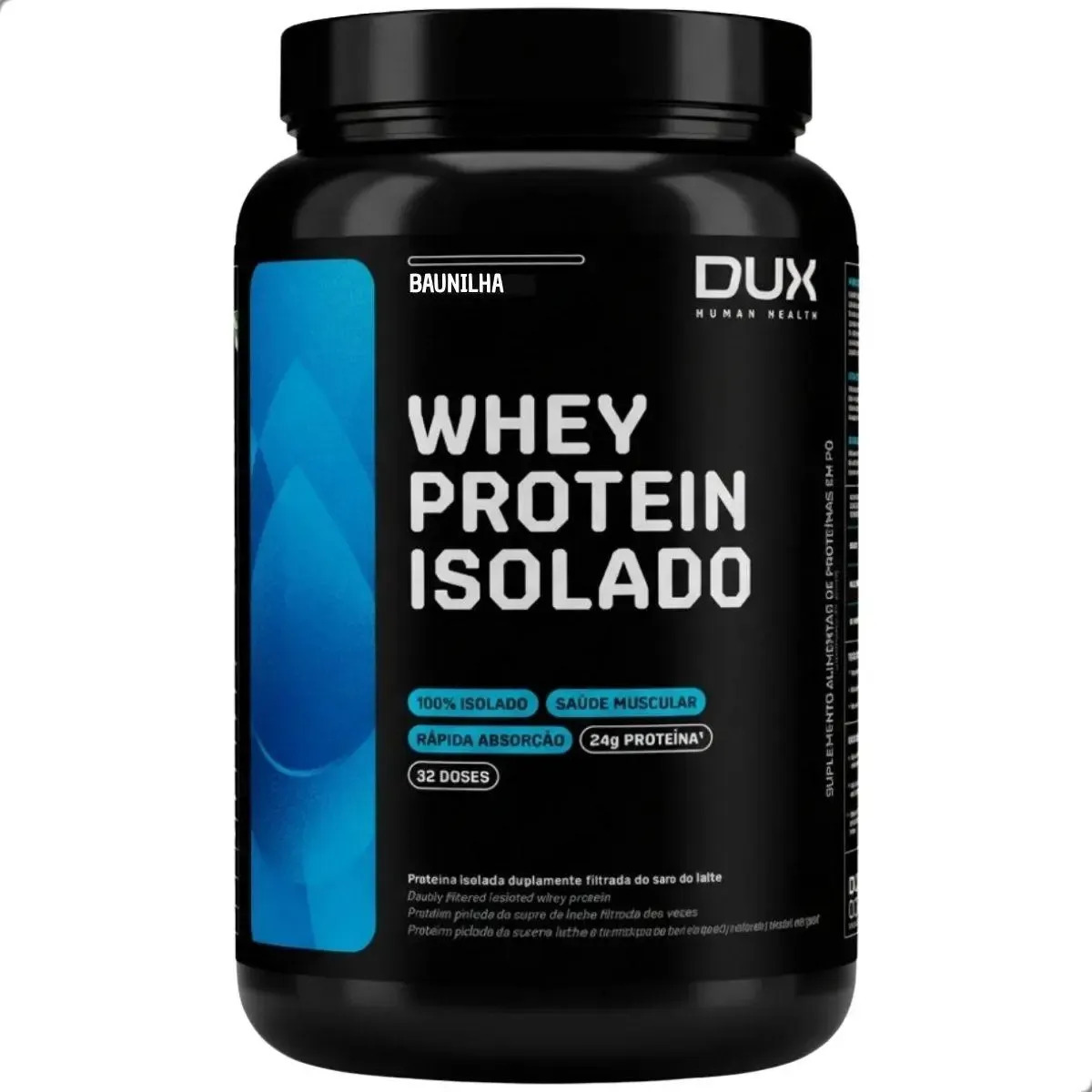 Whey Protein Isolado Pote 900g Dux Nutrition Sabor Baunilha