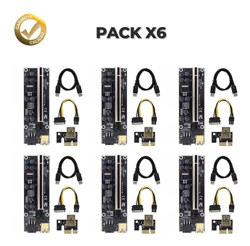 Imagen 1 de 8 de Riser Pack 6u 1x A 16x V 009s Plus Ultimo Modelo Pci-e