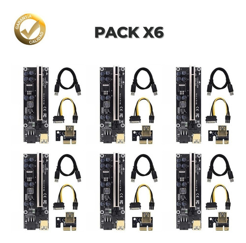 Riser Pack 6u 1x A 16x V 009s Plus Ultimo Modelo Pci-e