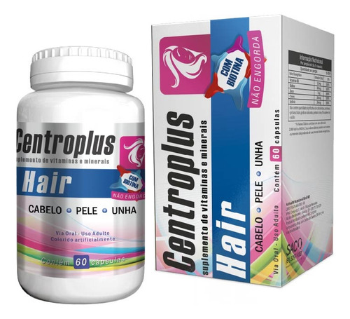 Hair Centroplus Cabelos Pele E Unha Com Biotina Não Engorda