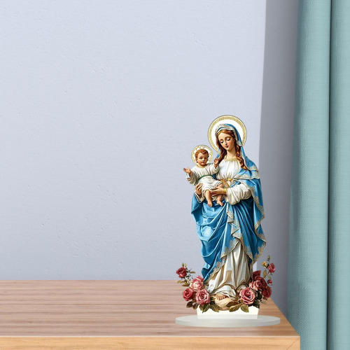 Letrero De La Santísima María Con El Niño Jesús,