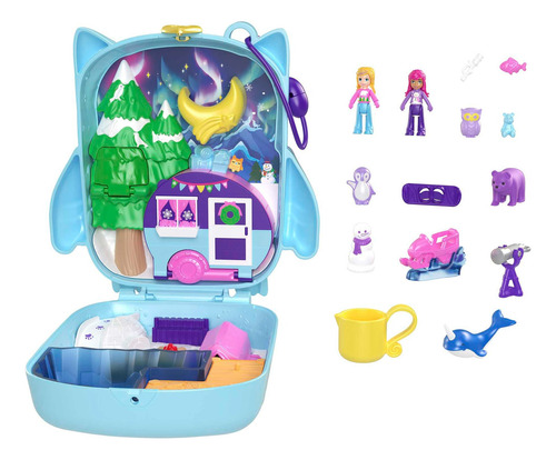 Conjunto de jogos compacto Polly Pocket Owl Pajama colorido multicolorido