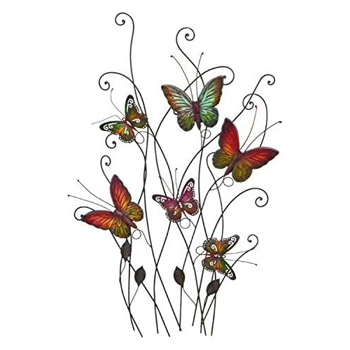 27611 Colorful Butterflies Metal Wall Art Decor, 32  X ...