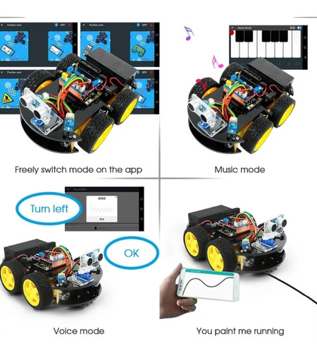 Robot Programable Arduino, Coche 4x4, Rc, 4wd, Bluetooth