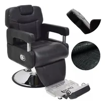 Comprar Cadeira De Barbeiro Salão Beleza Barbearia Reclinável Luxo Cor Preto Base Cromada Forma Da Base Redonda