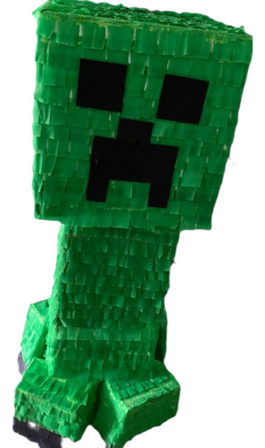 Piñata Creeper De Minecraft 60cm Verde Y Negro Creeper Creeper De Minecraft 60 Cm