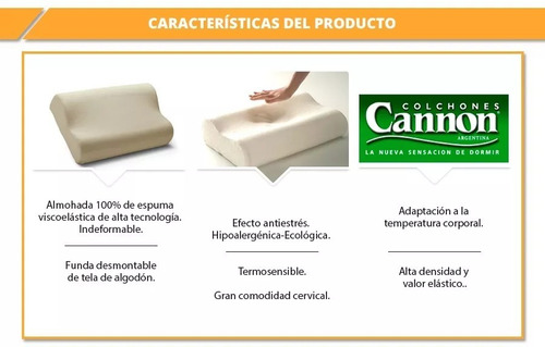 Almohada Cannon Visco Elástica Preforma Cervical