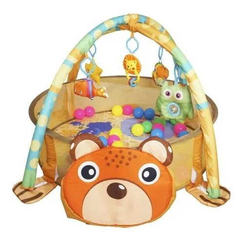 Tapete De Atividade Com Piscina De Bolinha Para Bebês Urso