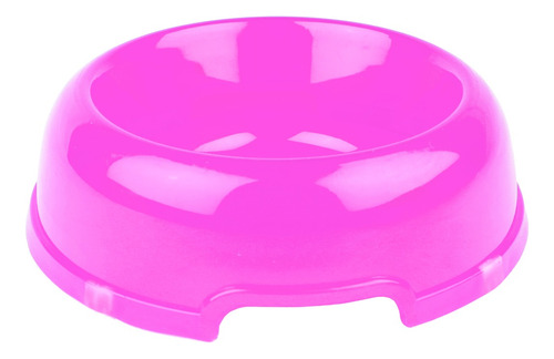 Petit Plato Redondo Plástico Cristal Chico Para Mascotas Color Rosa