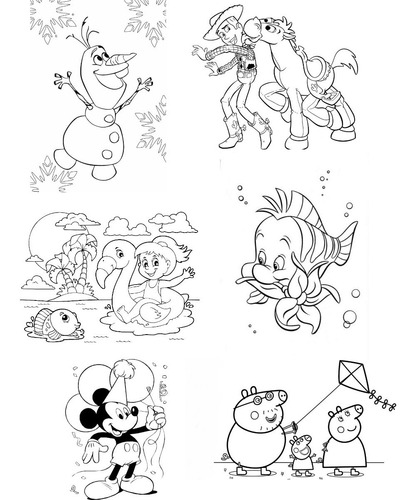 Novos Modelos 600 Desenhos Variados Para Colorir Folha Solta A4 Personagens De Desenhos Animados Para Meninos E Meninas