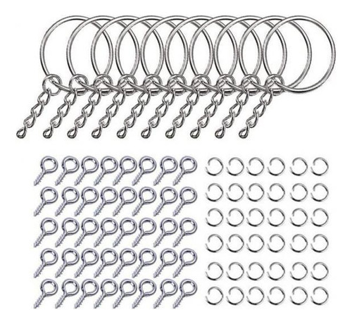 2x 220 Uds Llaveros Acrílicos Anillos De Salto Kit De
