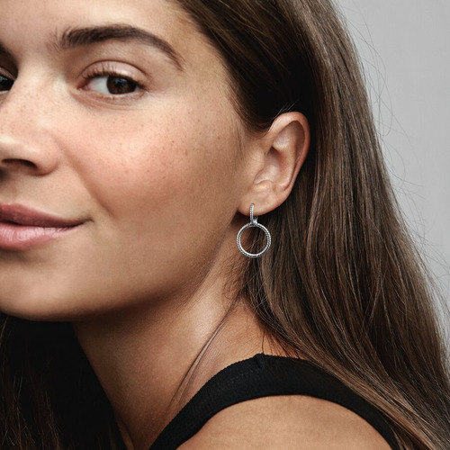 Aretes Pandora Doble Aro Me Plata Esterlina
