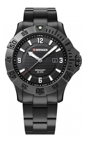 Reloj Wenger Seaforce Cuarzo Pdv Negro Original Hombre