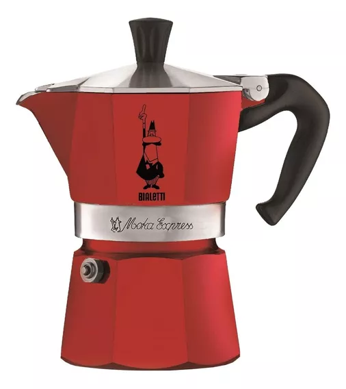 Cafetera Bialetti Moka Express 3 tazas manual roja italiana