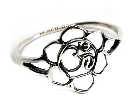 Anillo Flor De Loto Ohm Plata Fina 925