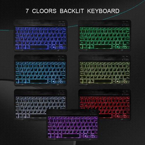 Set De Teclado Y Ratón Inalámbricos Retroiluminados De 10''