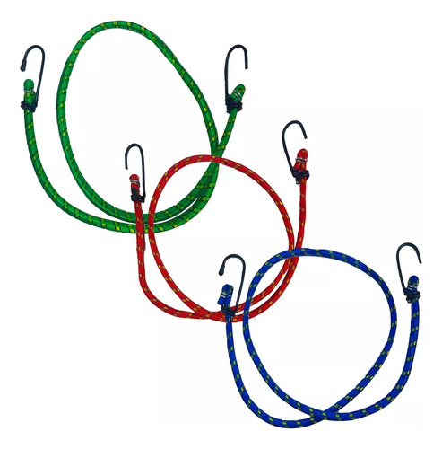 Set 3 Tensores Elastico Gancho Soga De Equipaje Auto