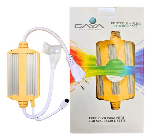 Kit 2 Controle + Plug Rgb 5050 P/ Fita Led 7230 E 7231 Gaya