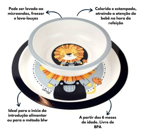 Imagem 2 de 7 de Kit Prato Infantil Raso Com Tigela Bowl E Colheres Silicone