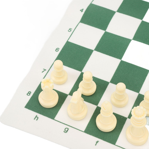 Juego De Ajedrez Portátil Verde Verde, Tablero Enrollable