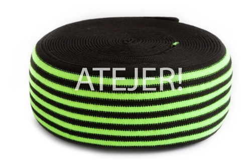Imagen 2 de 5 de Elástico Rayado Fluo Fb I21 De 75mm X 10 Mts Ideal Cotillón