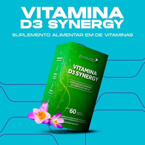 Vitamina D3 Synergy 60 Capsulas Pura Vida