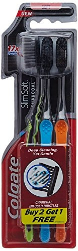 Cepillo De Dientes Colgate Slim Soft Charcoal (paquete De 3)