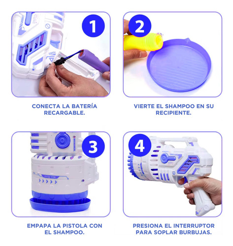 Pistola De Burbujas Celeste Plus 69 Orificios Úpale