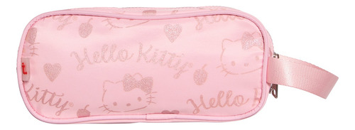 Kit Mochila Hello Kitty Lonchera Lapicera Original Juvenil Rosa Rosa