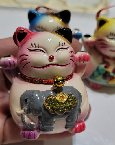   Lucky Cat Gato De La Suerte Coleccion De 5  Feng Shui  