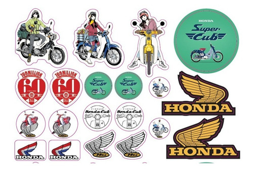 Plancha A4 Calcos Etiquetas Honda Super Cub Econo Power C90