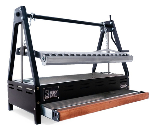 Paquete Hobby Grill Asador De Carbon Pampa Ii Emp Funda Color Negro