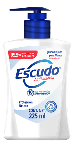 Jabón Líquido Para Manos Escudo Antibacterial Protección Neutra 225ml