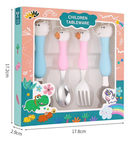 Set De Cubiertos Infantiles De Acero Inoxidable Portátil